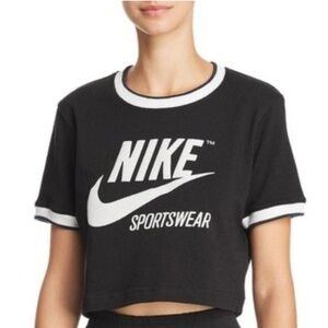 Nike Vintage Style Crop Top | Black | Size Small (S)